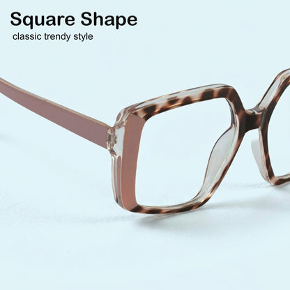 PERKEY Full Rim Square-Oversized  Blue Cut Spectacles Frames Men Women - OPTL007-C2