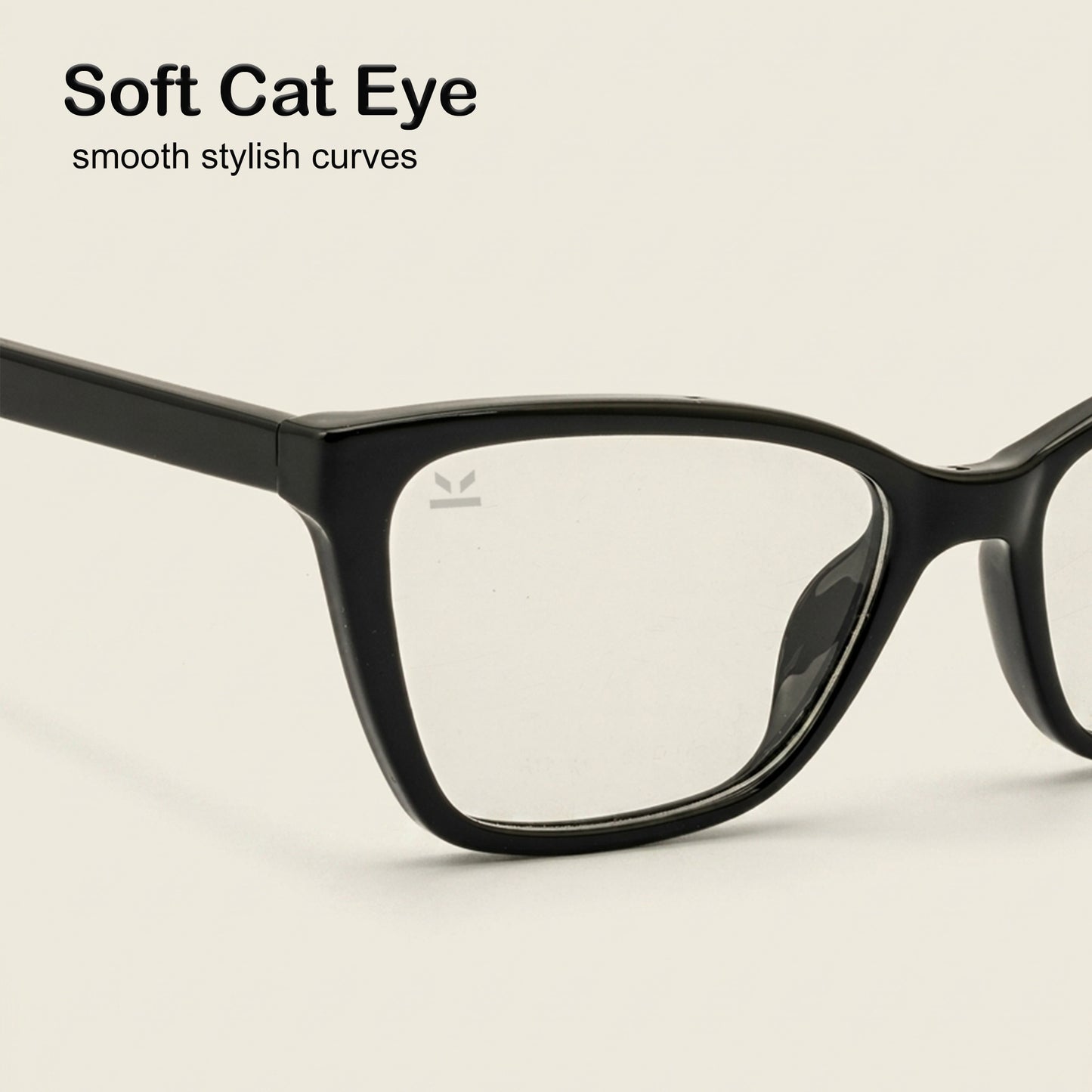 PERKEY Soft Cat Eye Full Rim Black Eyeglass Frame For Women - OPTL0021-C1