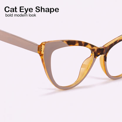 PERKEY Full Rim Cat Eye Blue Cut Frames For Women - OPTL0010-C2