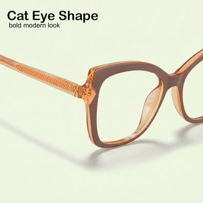 PERKEY Full Rim Cat Eye-Oversized Computer Glasses For Eye Protection Women - OPTL005-C1