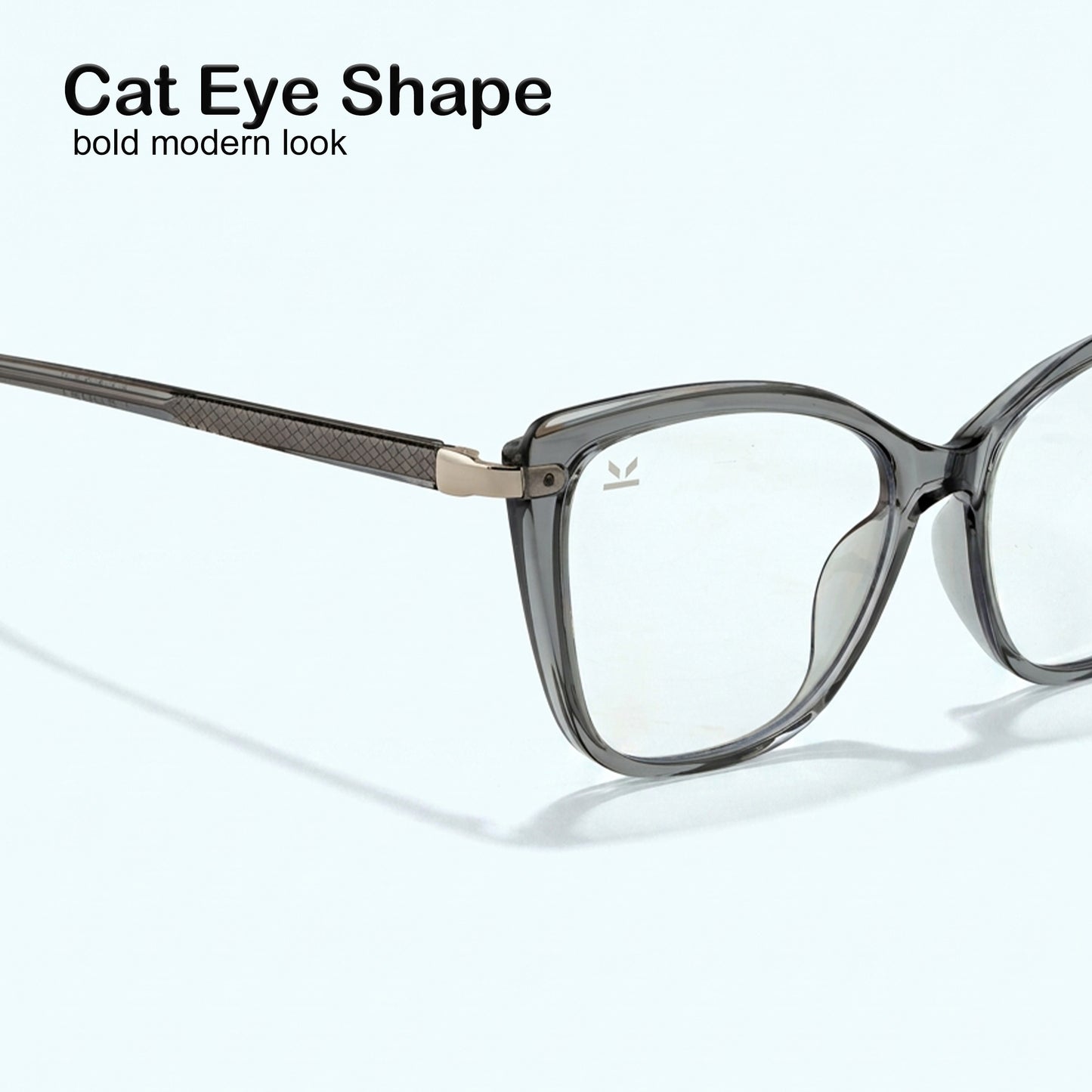 Perkey Square Cat Eye Anti Glare Spectacles Frames For Women – OPTL0027-C2