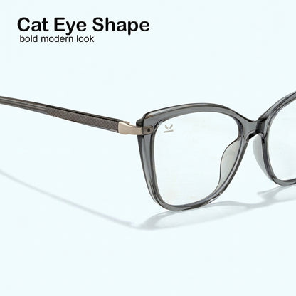 Perkey Square Cat Eye Anti Glare Spectacles Frames For Women – OPTL0027-C2