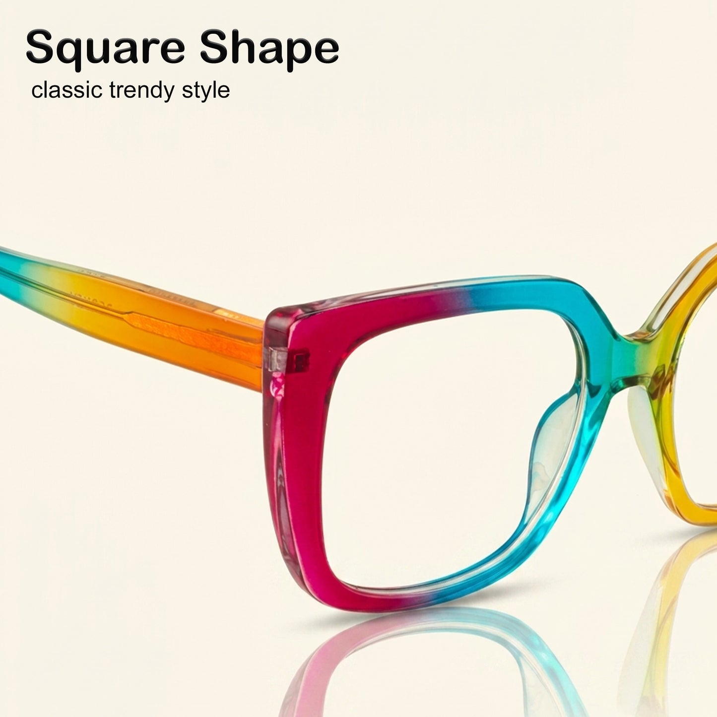 PERKEY Full Rim Square-Oversized Blue Light Blocking Spectacles Frames For Men Women - OPTL002-C3