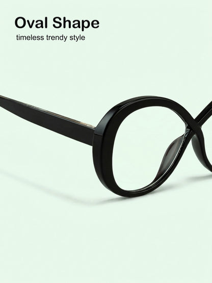 PERKEY Full Rim Oval-Oversized Computer Glasses For Eye Protection Spectacles Frames Men Women - OPTL0013-C1