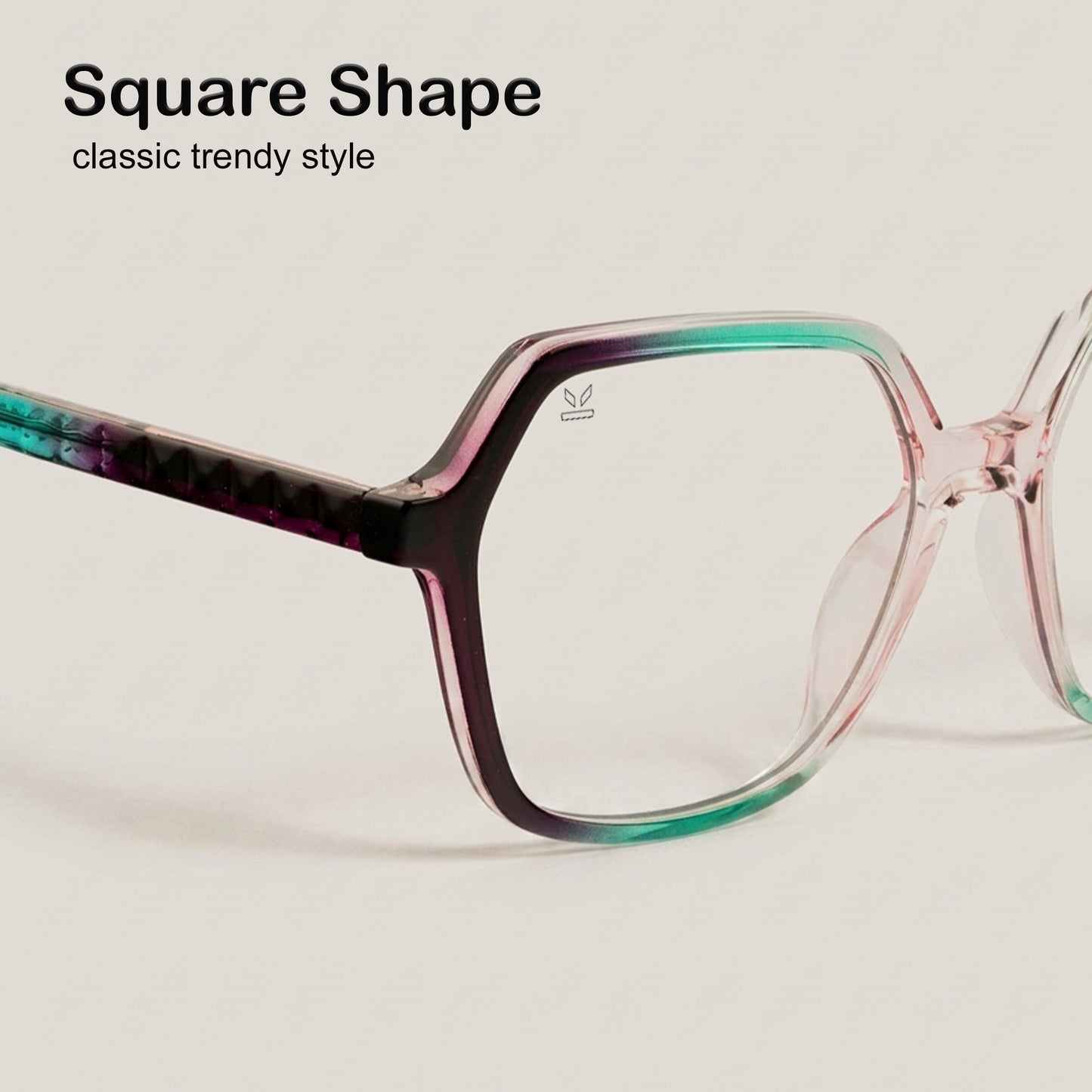 PERKEY Square Full Rim Blue Cut Light Glasses for Women - OPTL0019-C2