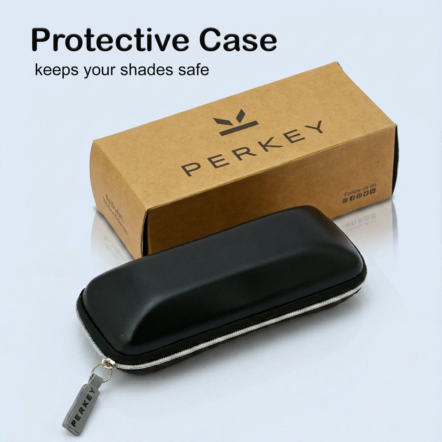 PERKEY Rectangle Black UV Protected Polarized Sunglasses Men & Women - PRKY006-C1