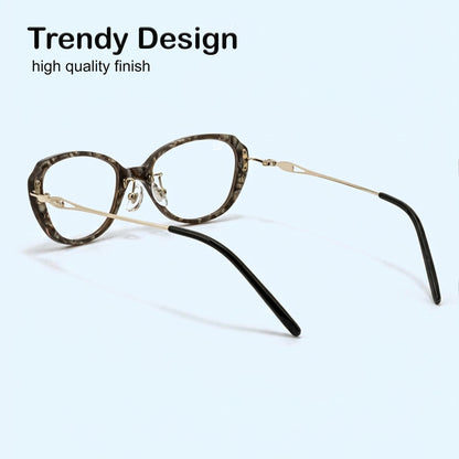 PERKEY Small Full Rim Oval Stone Grey Eyeglass Frame For Women- OPTL0025-C2