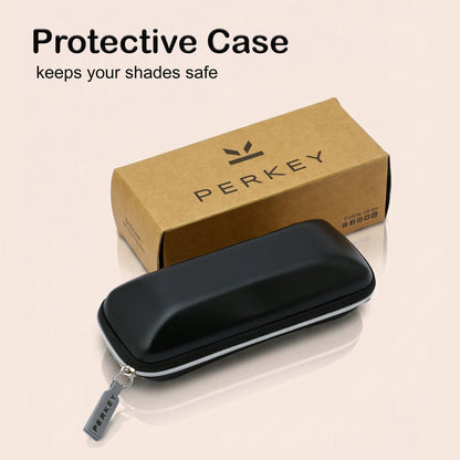 PERKEY Square Black UV Protected Polarized Sunglasses For Men & Women - PRKY004-C4