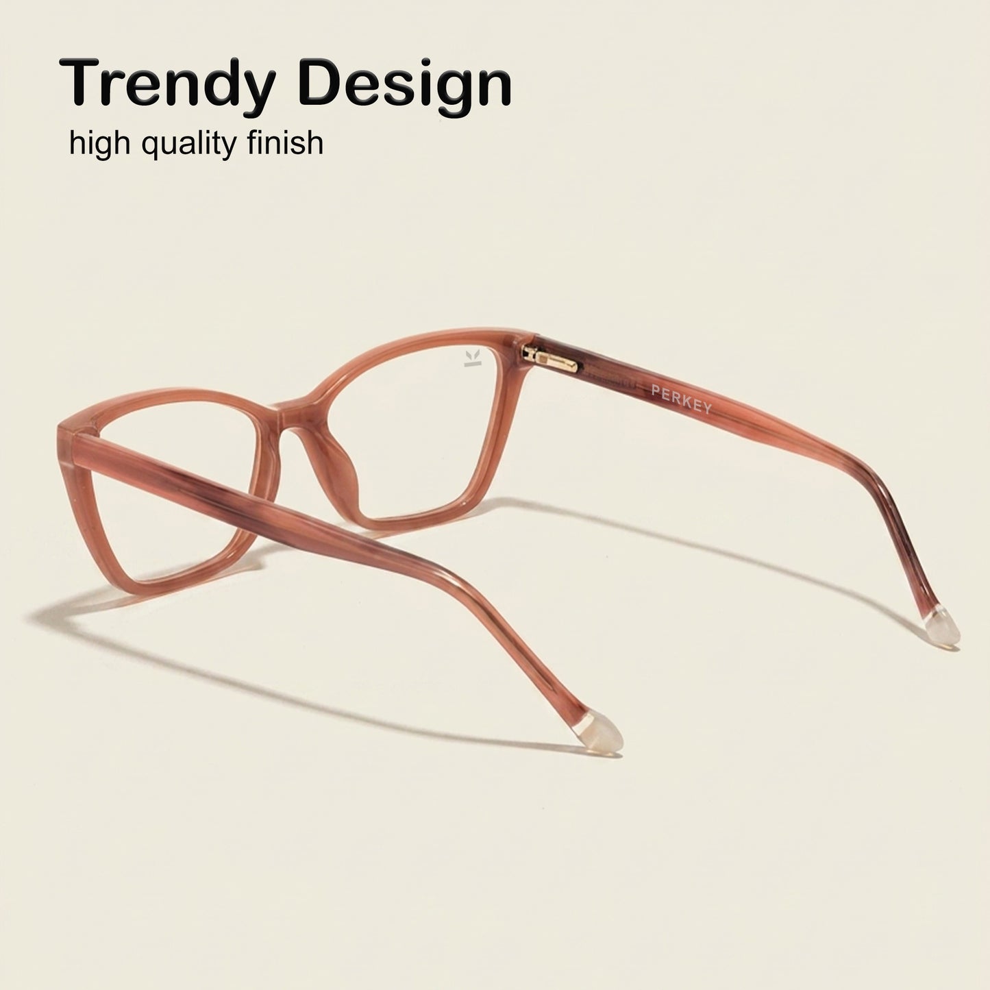 PERKEY Full Rim Soft Cat Eye Pink Spectacle Frame For Women - OPTL0021-C3