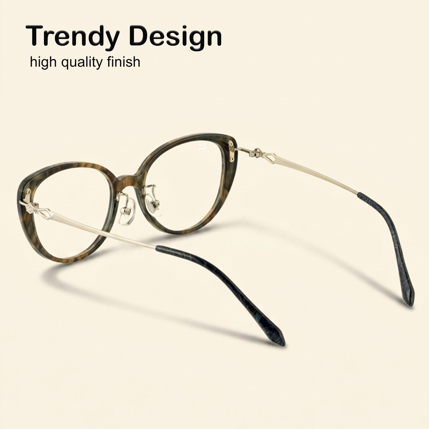 PERKEY Full Rim Soft Cat Eye Tortoise Print Eyeglass Frame For Women - OPTL0026-C3