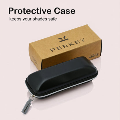 PERKEY Cat Eye Brown UV Protected Polarized Cooling Sunglasses Women - PRKY001-C5