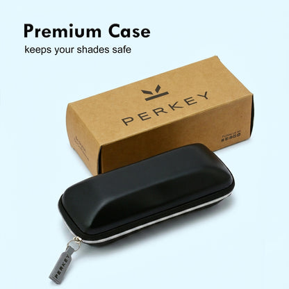 PERKEY UV Protection Retro Square Full Rim Black Sunglasses for Men & Women – PRKY0023-C1