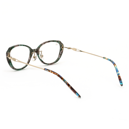 PERKEY Small Fit Oval Green Fusion Eyeglass Frames For Women - OPTL0025-C4