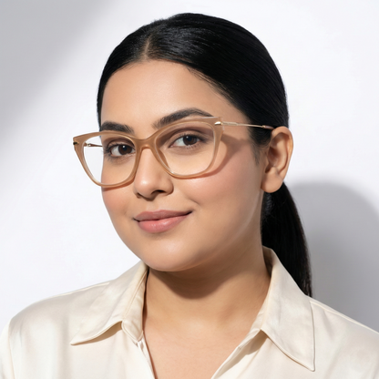 PERKEY Soft Cat Eye Full Rim Glossy Pink Spectacle Frame For Women - OPTL0023-C3