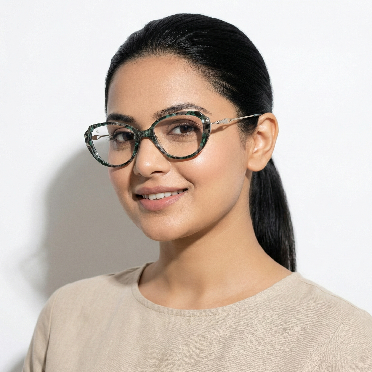 PERKEY Small Fit Oval Green Fusion Eyeglass Frames For Women - OPTL0025-C4