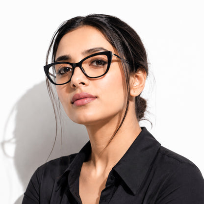 PERKEY Full Rim Cat Eye Bold Eyeglass Frame For Women - OPTL0024-C1