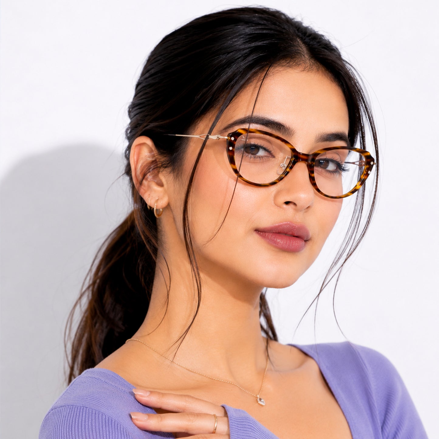 PERKEY Full Rim Oval Glossy Small Spectacles For Women - OPTL0025-C3