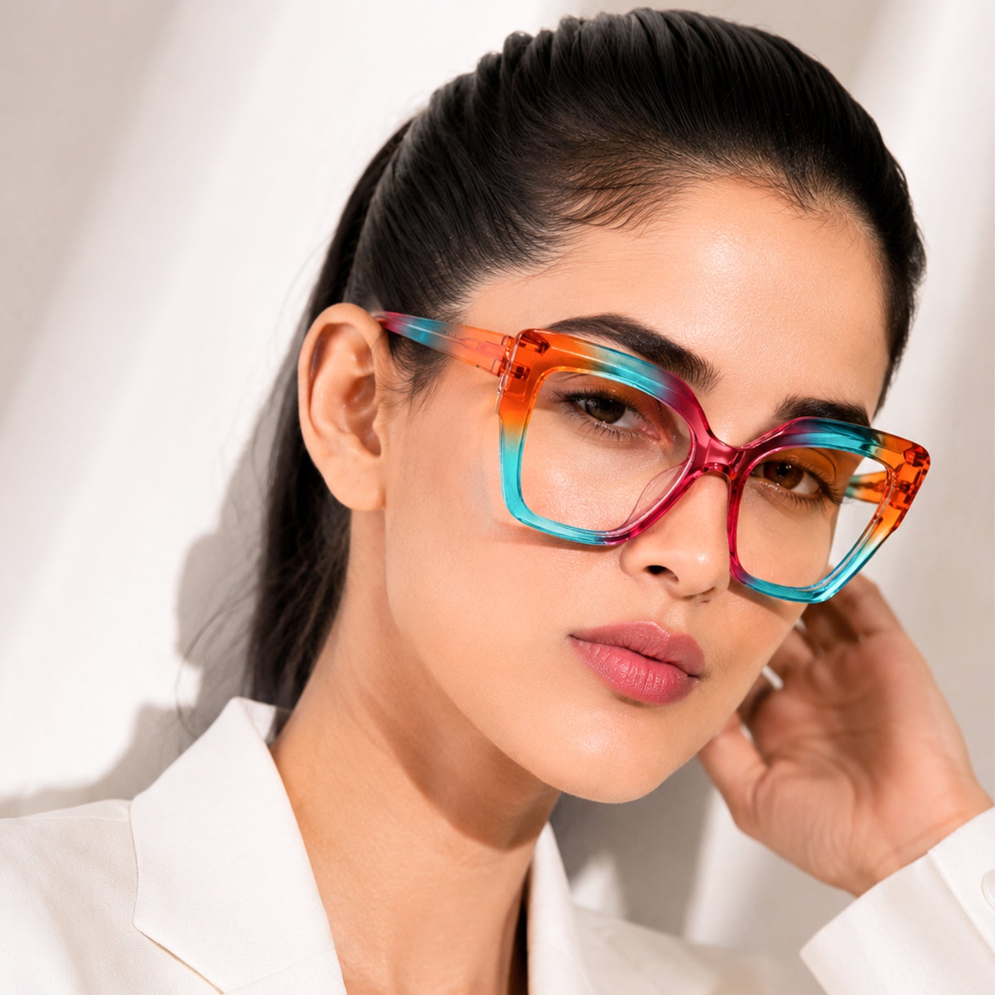 PERKEY Full Rim Cat Eye-Oversized Blue Light Blocking glasses Spectacles Frames Women - OPTL001-C3