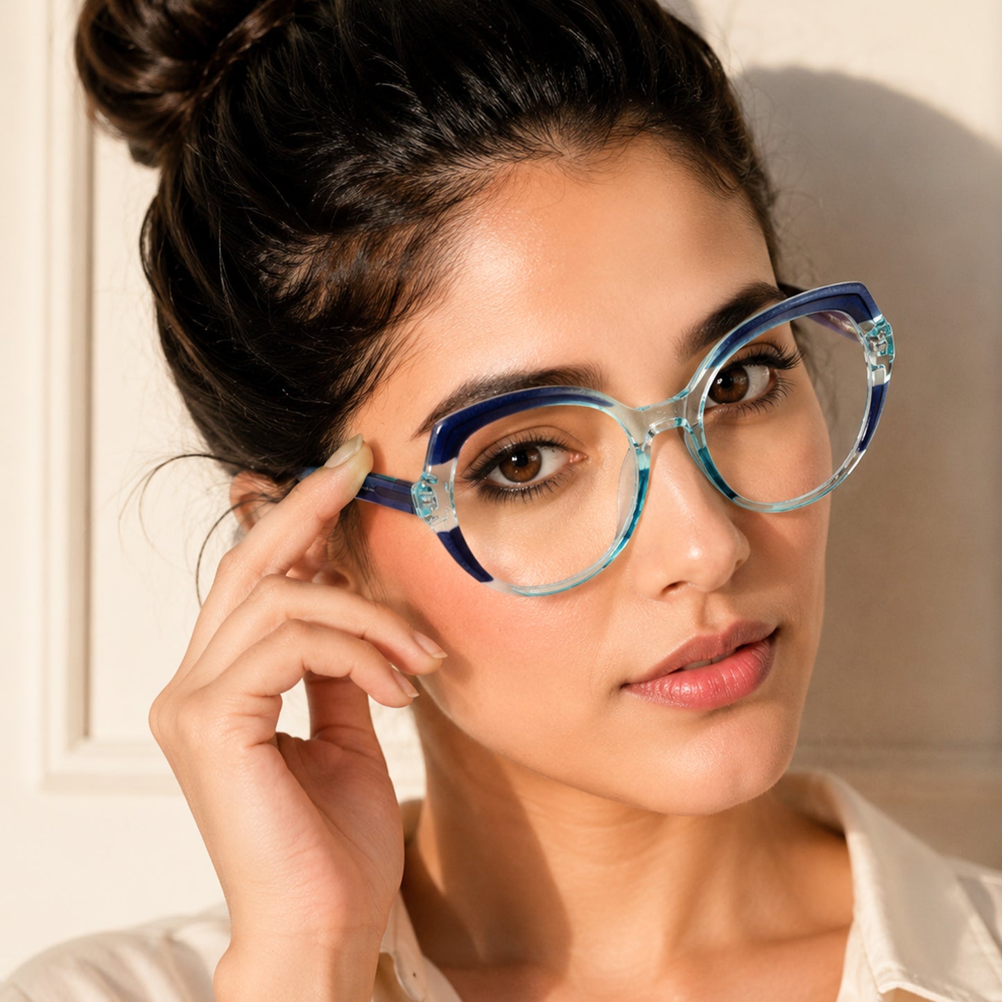 PERKEY Full Rim Oval Blue Light Blocking glasses Spectacles Frames Women - OPTL004-C3