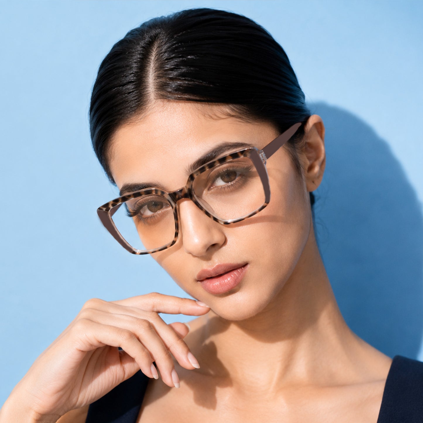 PERKEY Full Rim Square-Oversized  Blue Cut Spectacles Frames Men Women - OPTL007-C2