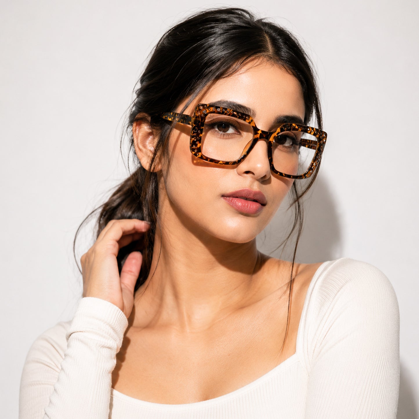 PERKEY Square Full Rim Blue Cut Light Glasses for Women - OPTL0020-C2