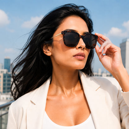 PERKEY Square-Oversized Black UV Protected Chasma Shades Men Women - PRKY0013-C3