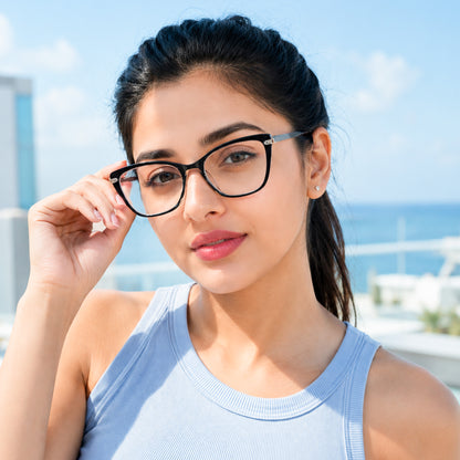 Perkey Square Cat Eye Protection Computer Glasses For Women – OPTL0027-C1