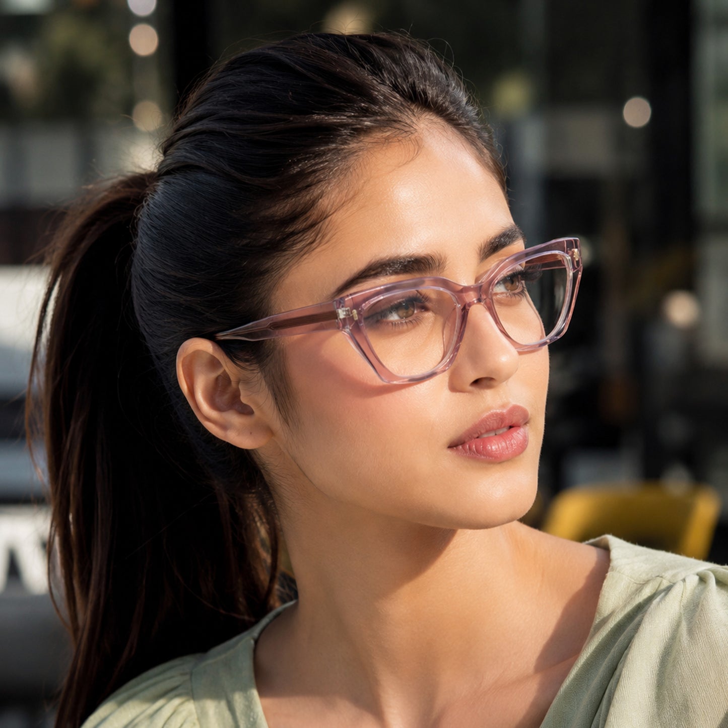 PERKEY Full Rim Cat Eye Blue Light Cut & Antiglare Computer Eyeglasses For Women | Bold Style | - OPTL0017-C3