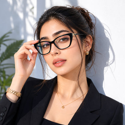 PERKEY Full Rim Cat Eye Bold Eyeglass Frame For Women - OPTL0024-C1