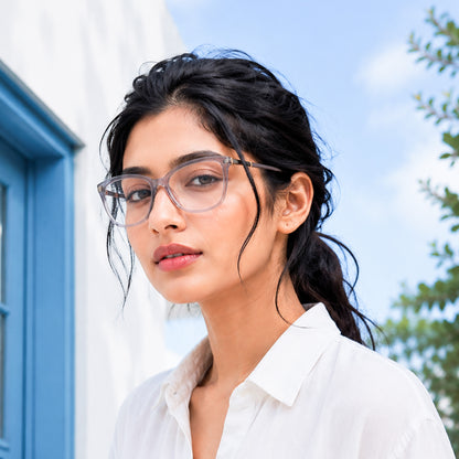 Perkey Square Cat Eye Anti Glare Spectacles Frames For Women – OPTL0028-C2