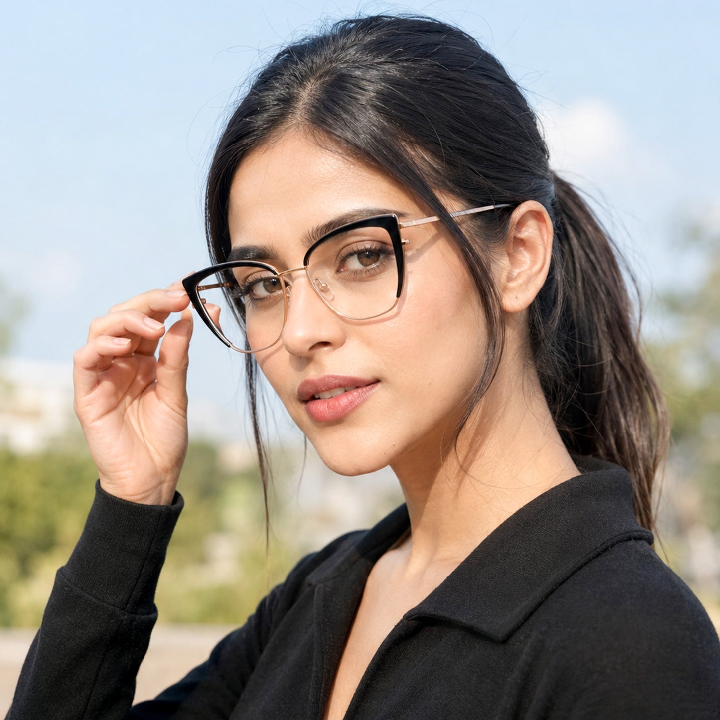 PERKEY Full Rim Cat Eye Blue Light Cut & Antiglare Computer Eyeglasses For Women | Stylish | - OPTL0018-C1