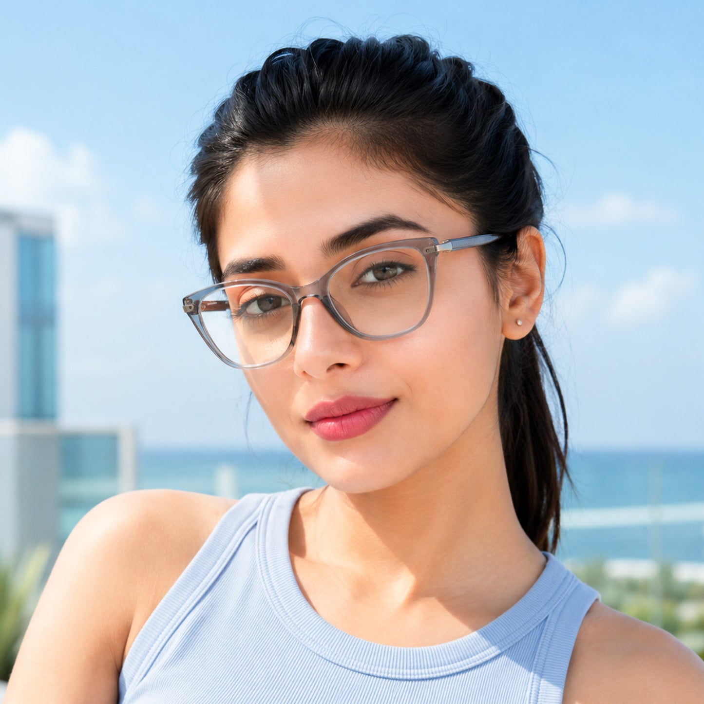 Perkey Square Cat Eye Anti Glare Spectacles Frames For Women – OPTL0027-C2