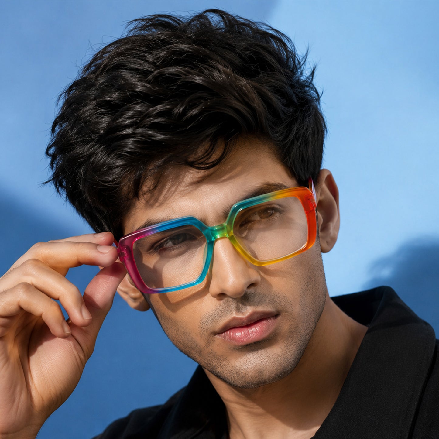 PERKEY Full Rim Square-Oversized Blue Light Blocking Frames Men Women - OPTL007-C3