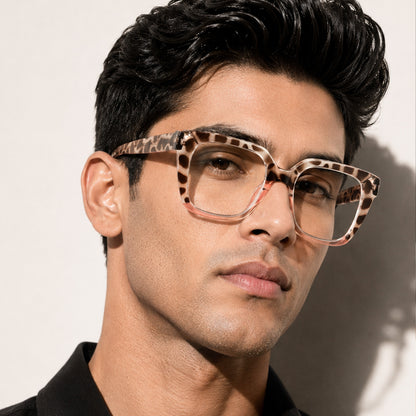 PERKEY Full Rim Square-Oversized  Blue Cut Spectacles Frames Men Women - OPTL002-C2