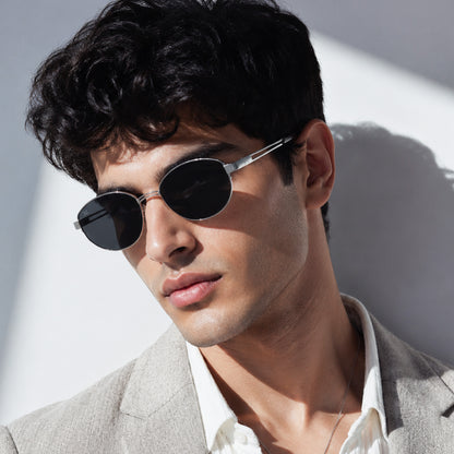 Perkey Oval UV Protection Sunglasses For Men & Women Stylish – PRKY0022-C1