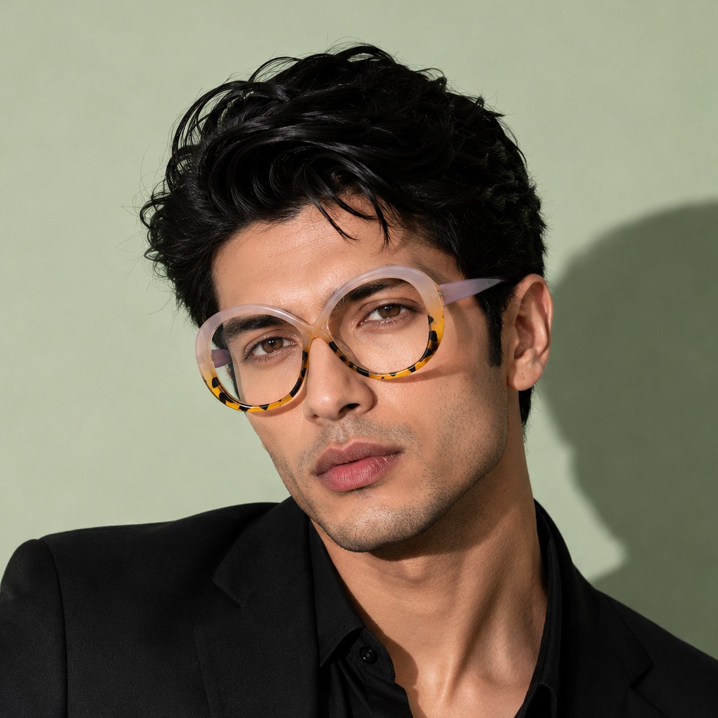 PERKEY Full Rim Oval-Oversized Blue Light Blocking glasses Spectacles Frames Men Women - OPTL0013-C3