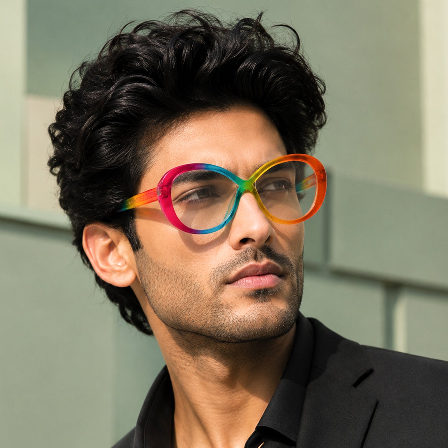 PERKEY Full Rim Oval-Oversized Computer Glasses For Eye Protection Spectacles Frames Men Women - OPTL0013-C4