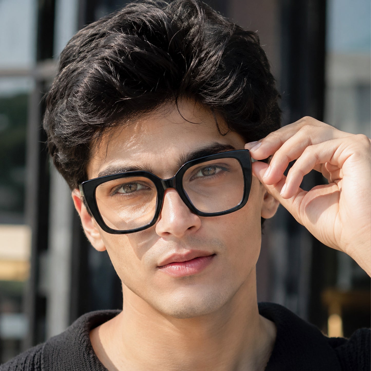 PERKEY Full Rim Square-Oversized Computer Glasses For Men Women - OPTL002-C1
