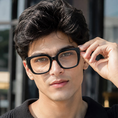 PERKEY Full Rim Square-Oversized Computer Glasses For Men Women - OPTL002-C1