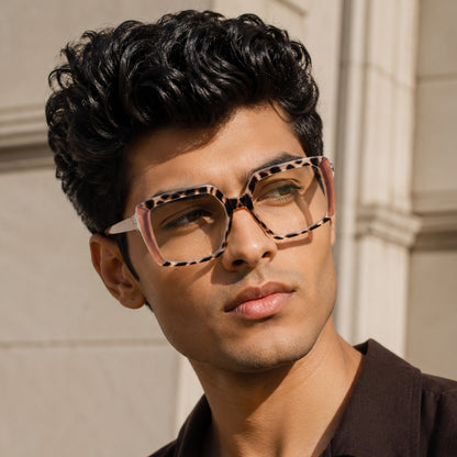 PERKEY Full Rim Square-Oversized  Blue Cut Spectacles Frames Men Women - OPTL007-C2