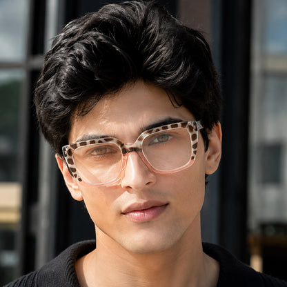 PERKEY Full Rim Square-Oversized  Blue Cut Spectacles Frames Men Women - OPTL002-C2