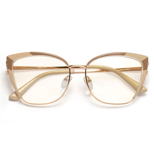 PERKEY Full Rim Cat Eye Blue Light Cut & Antiglare Computer Eyeglasses For Women | Stylish | - OPTL0018-C3