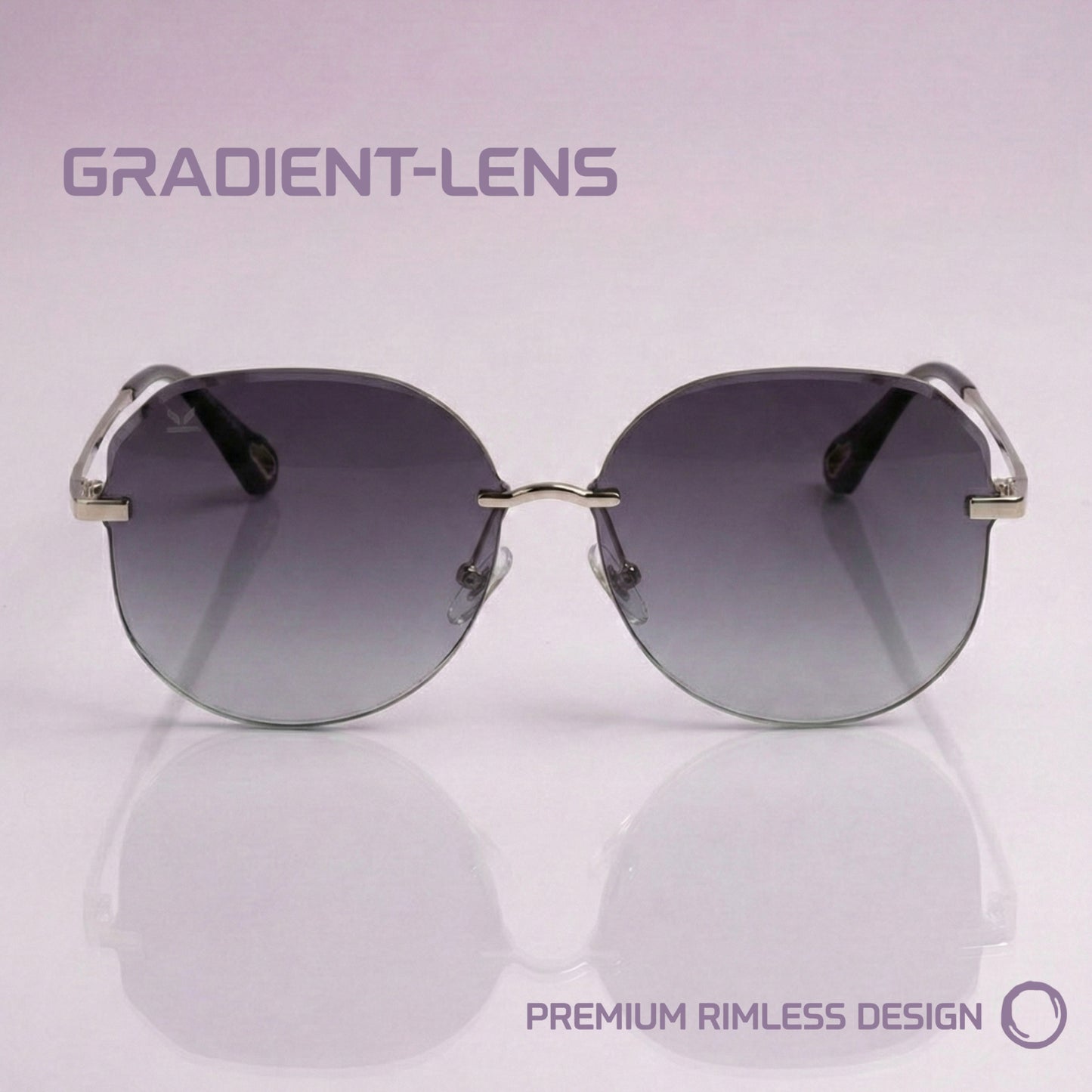 PERKEY UV Protected Stylish Rimless Sunglasses For Women - PRKY0015-C1