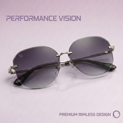 PERKEY UV Protected Stylish Rimless Sunglasses For Women - PRKY0015-C1