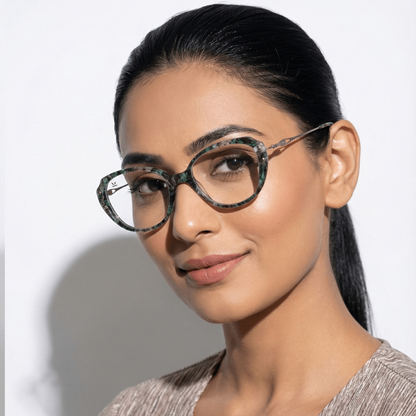 PERKEY Small Fit Oval Green Fusion Eyeglass Frames For Women - OPTL0025-C4