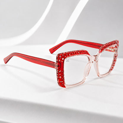 PERKEY Square Full Rim Computer Glasses for Women - OPTL0020-C3