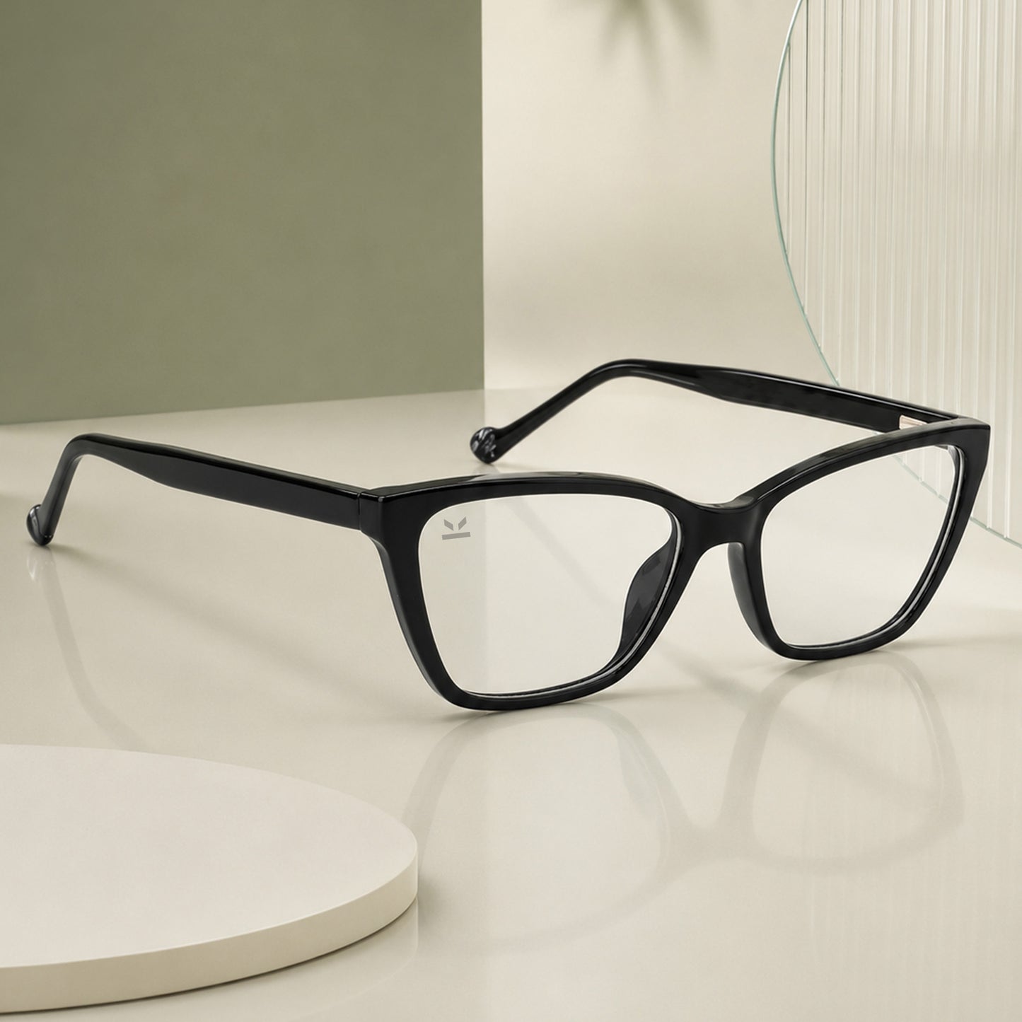PERKEY Soft Cat Eye Full Rim Black Eyeglass Frame For Women - OPTL0021-C1