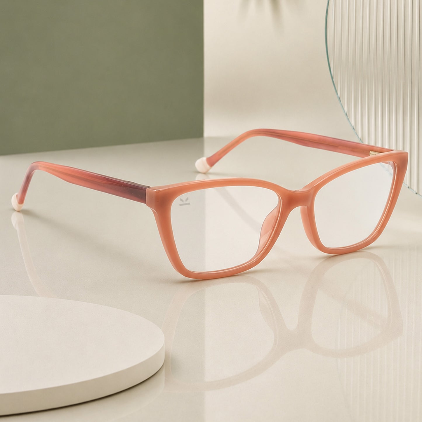 PERKEY Full Rim Soft Cat Eye Pink Spectacle Frame For Women - OPTL0021-C3