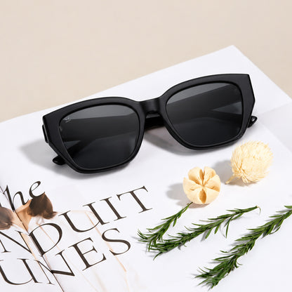 PERKEY UV Protection Retro Square Full Rim Black Sunglasses for Men & Women – PRKY0023-C1