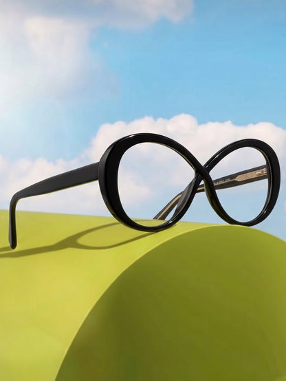 PERKEY Full Rim Oval-Oversized Computer Glasses For Eye Protection Spectacles Frames Men Women - OPTL0013-C1